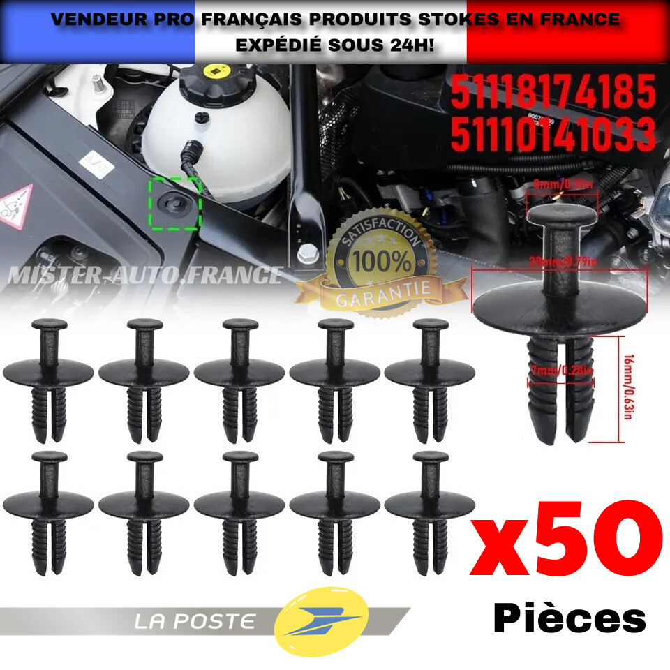 Briny River Lot De 30 Clips De Fixation De Voiture Pour Garniture