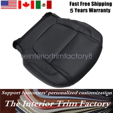 Driver Bottom Replacement Leather Perf Seat Cover Black For 2014 Ford Explorer