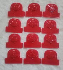NEW Rare Chuck E Cheese Super Fun Red Birthday Party Balloon Weights 12 PC Set