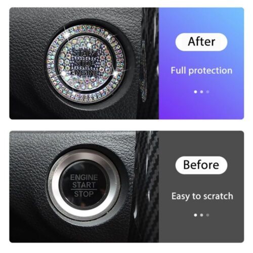 Pulsante Interruttore Avviamento Auto Adesivo Auto Interno Bling Diamante Adesivo Accessori - Foto 5 di 16