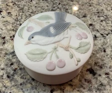 Special Gifts by Crowning Touch Japan Bluebird on Branch Bisque Trinket Box