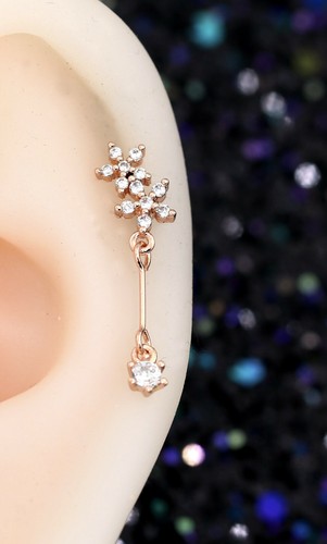 Gem Crystal Ear Cartilage Helix Ring Bar Stud Ear Cuff Climber Piercing Earring - Picture 140 of 268