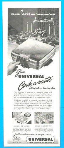 1951 Universal Kitchen appliances set of 2 PRINT ADS coffee pot and grill - Picture 3 of 5