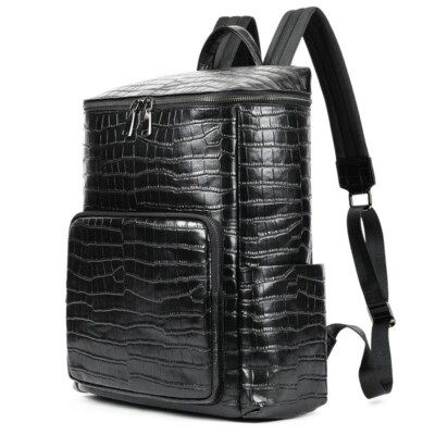 Men's Leather Backpack Business Bag Large Capacity Travel Bag Computer Backpack