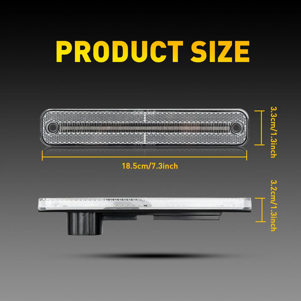 Luces LED laterales lentes transparentes para Ford E-Series Econoline Van 1975-1991 4 piezas Foto 3 de 4