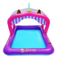 Afro Unicorn 6ft Canopy Kiddie Pool Fits up to 5 Kids