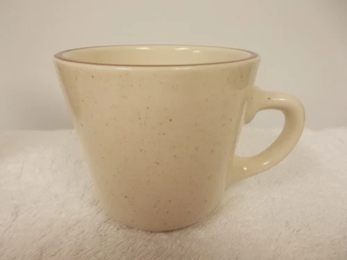 Vintage Rego China Speckled Brown Trim Coffee Tea Cup Mug Restaurant Ware