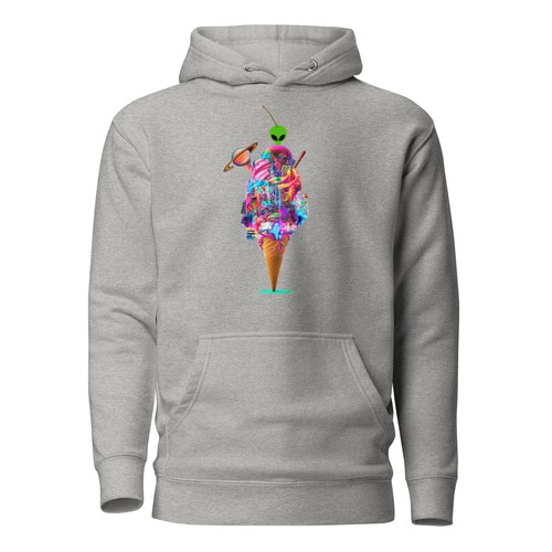 Trippy Ice Cream Glitch Graphic Art Hoodie (Unisex) - Psychedelic streetwear - Picture 21 of 23