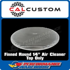 Cal Custom 14" Round Air Cleaner Top Full Finned Polished