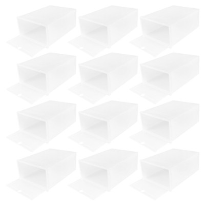  12 PCS Shoe Organizer Stackable Box Storage Artifact PP Material