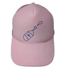 Bottle Snapback Trucker Hat Pink One Size Adjustable Mesh Back Rope Otto