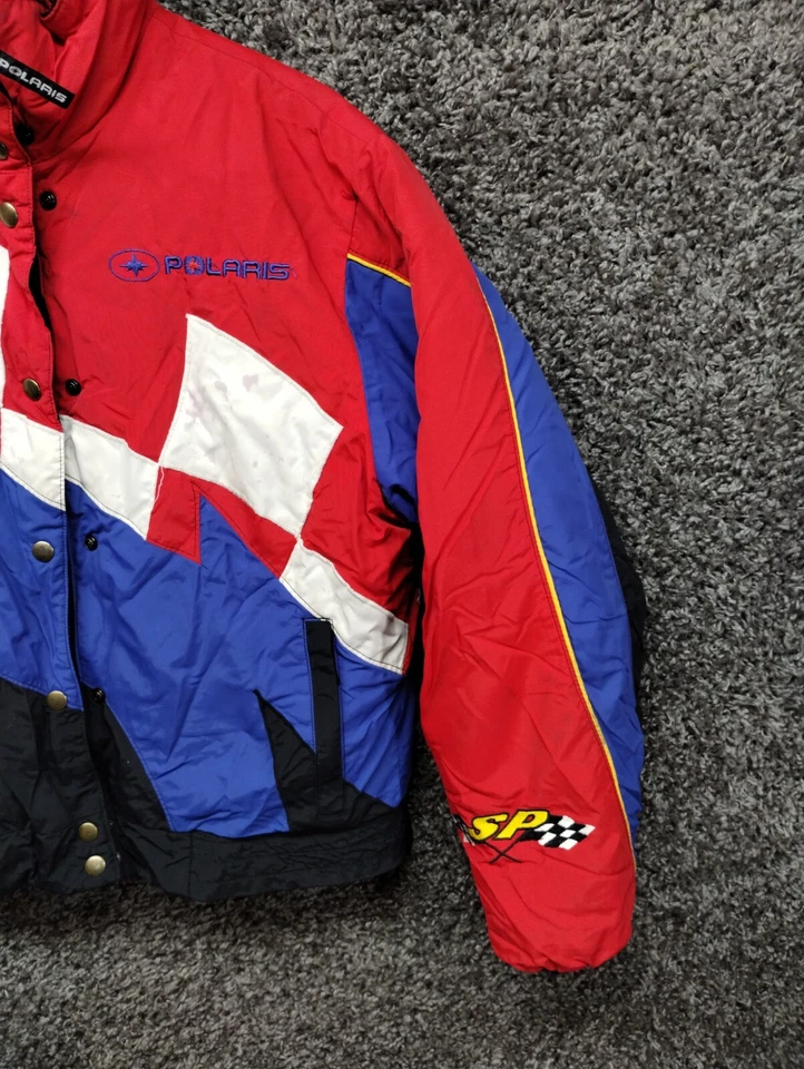 Polaris Edge Racing Jacket Women Medium Red 3 in 1 Lining Checkered Flag - Image 3 of 4