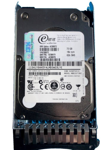 42D0673 Disque Dur HDD IBM 73GB 15K RPM SAS 6Gbps 2.5" for Xseries Servers