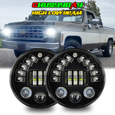 7 Inch Round Led Headlight Hilo Beam Halo Drl For Chevy Truck Camaro C10