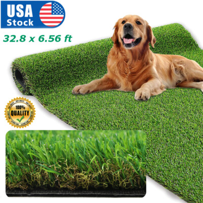 New 32.8* 6.56 ft Artificial Turf Synthetic Grass High Density Large Mat Lawn US