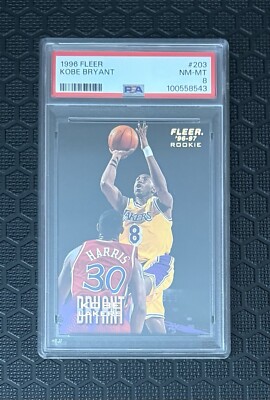 1996 Fleer Kobe Bryant RC #203 Rookie PSA 8 NM-MT Los Angeles 