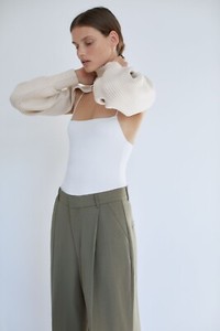 ZARA WOMAN NWT SS20 ECRU KNIT ARM 