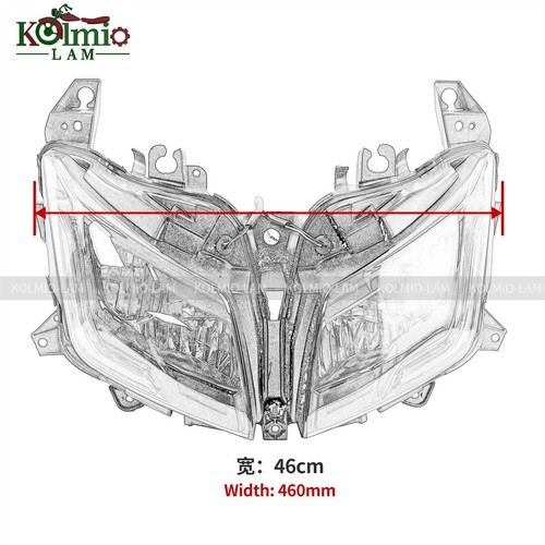 Fit For 2015-2016 Yamaha T-MAX 530 TMAX530 Headlight Assembly Headlamp XP530 - Picture 5 of 8