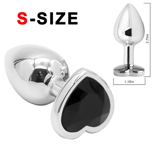 Anal Butt Plug Sex Toys Set Heart-Shaped Jewels Stainless Sex Toys for Women Men - Picture 28 of 36