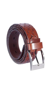 plaited leather belt mens