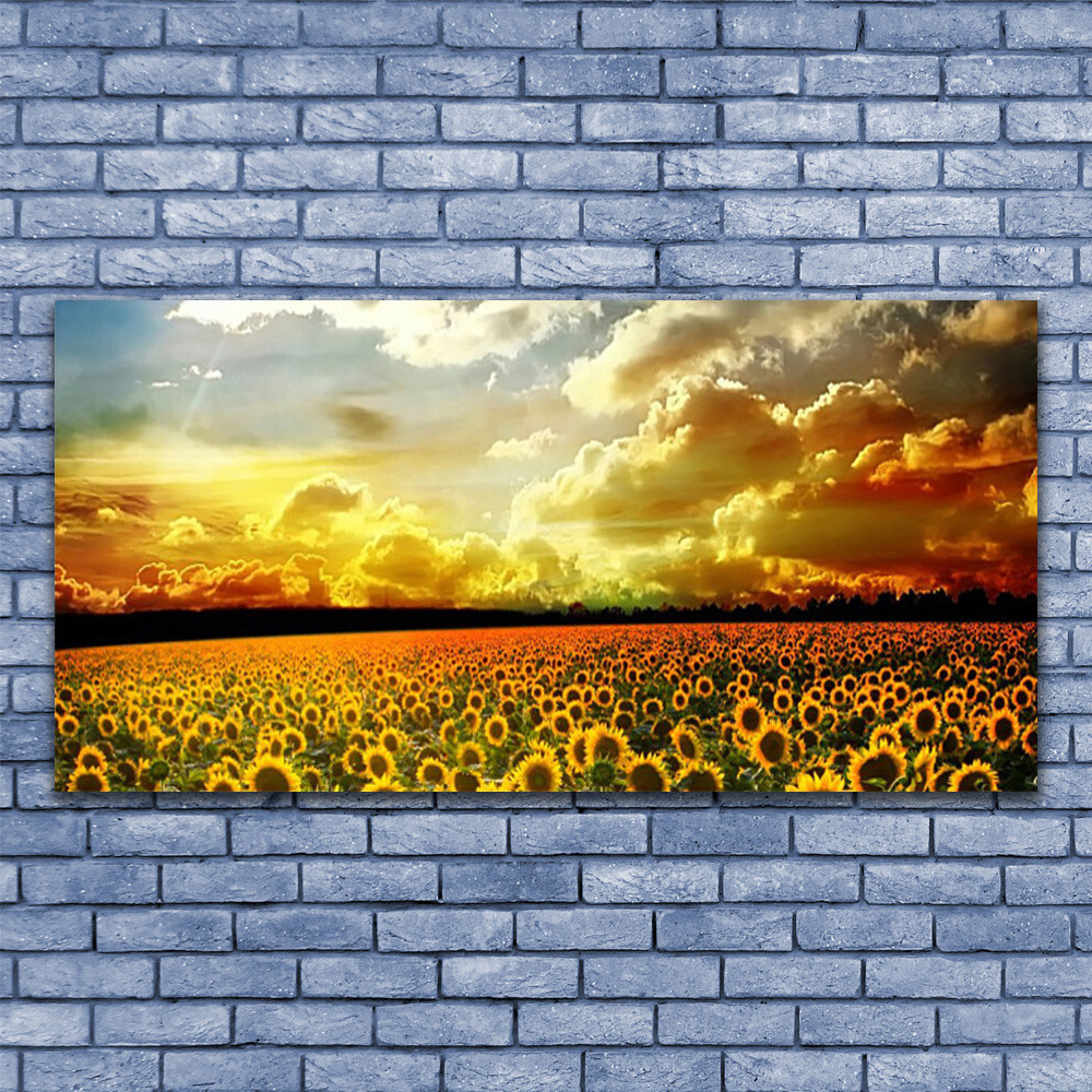 Impression sur verre tournesol 140x70 cm pour illuminer votre salle à manger