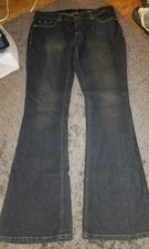 Juniors SZ 11 34X33 Rewash Jeans~Flap Pockets Thick Stitch~EC~Sandblasted~