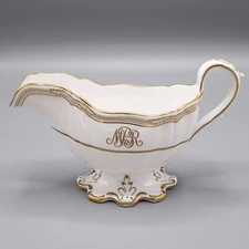 Spode Sheffield Gravy Sauce Boat - MONOGRAM MBR - FREE USA SHIPPING
