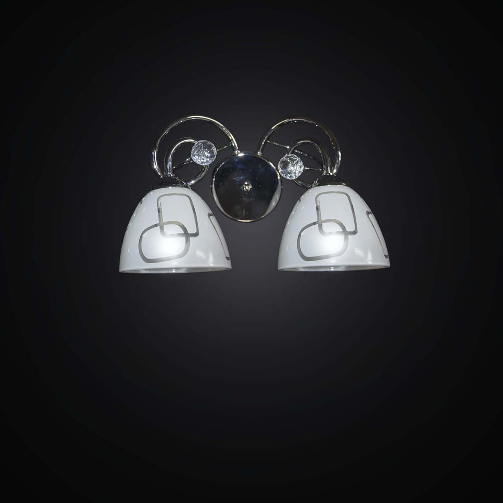 Lampada da Parete Cristallo Cromo BGA 2464-A2 | Design Moderno 2 Luci