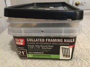 GRIP RITE Collated Framing Nails. 644 Pieces. 28 Nails/Strip. 23 Strips. 