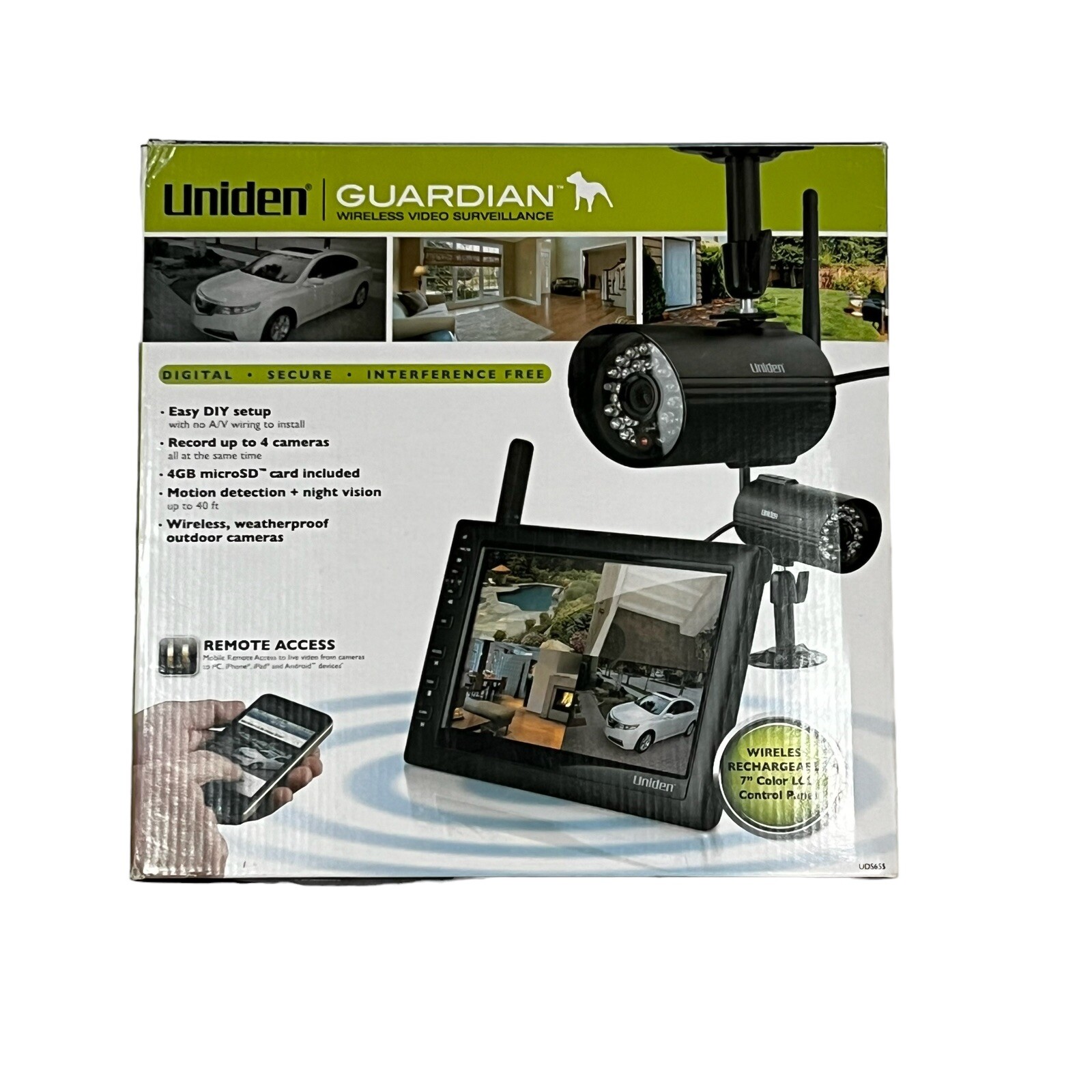 Uniden Guardian UDS655 Wireless Surveillance Camera System NEW, OPEN