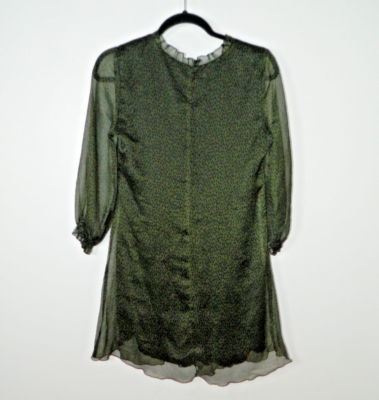 slim fit dress slacks Vestido Verde Animal Print Zara  Market People