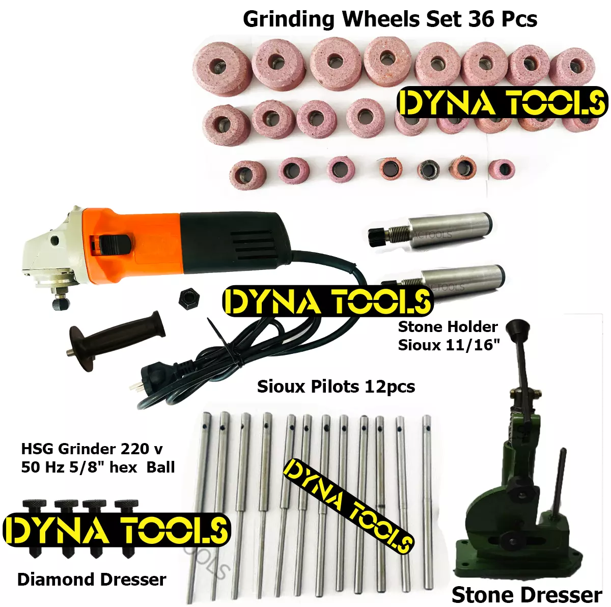 New Valve Seat Restoration Grinder Complete Kit Sioux Style Holders Stones Dre