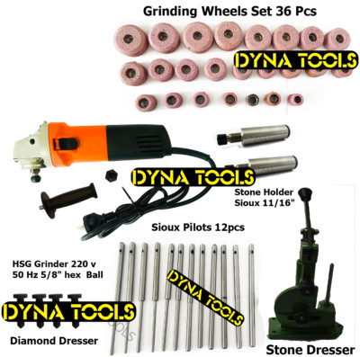New Valve Seat Restoration Grinder Complete Kit Sioux Style Holders, Stones, Dre