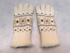  DESIGNER LADIES w/ WINTER ACRYLIC KNIT GLOVES FLEECE LINING SIZE ONE SIZE