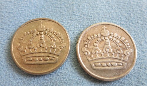 SWEDEN Kingdom lot 2x 25 ore 1954 1961 VF - XF silver King Gustaf Crown - Picture 2 of 2