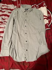 Kenneth Cole Gray dress shirt Mens Long Sleeve Size Large