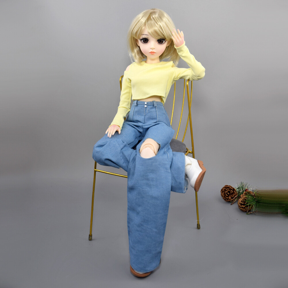 Muñeca bjd 1/3, maquillaje facial y ropa desmontable, peluca rubia corta