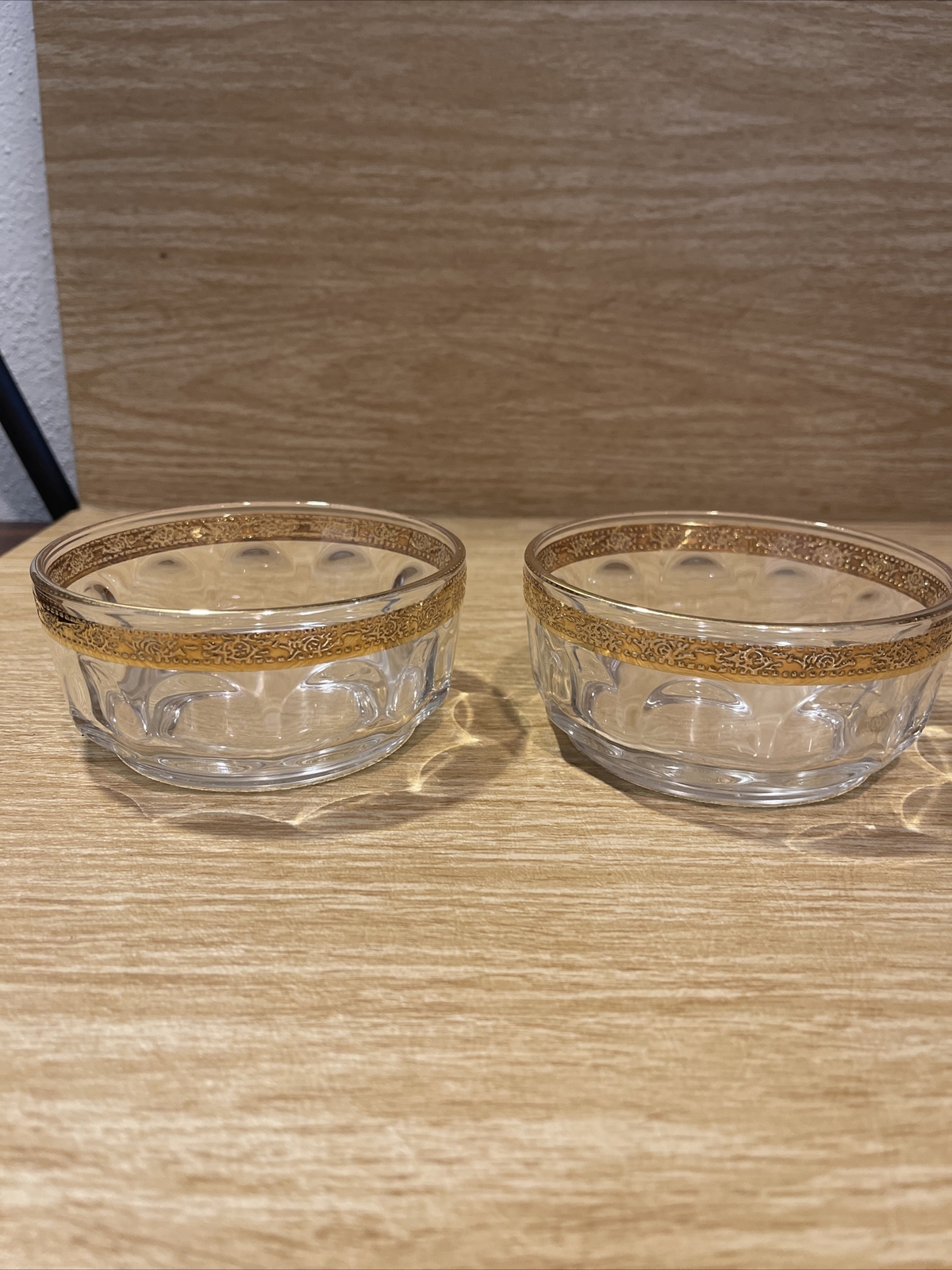 Set Of 2 Arcoroc France Glass Gold Trim Small Bowls Bs3 Ebay