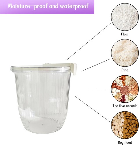 Transparenter Reis Vorratsbehälter 20 Pfund, luftdichte Behälter für Mehl und Zucker - Bild 4 von 37