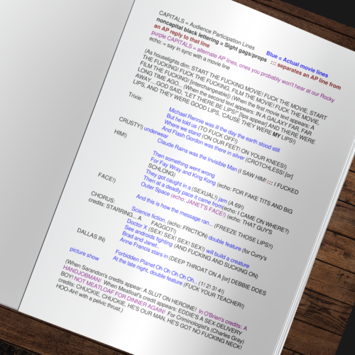 Rocky Horror Picture Show Audience Script - Full Audience Participation Script - Picture 2 of 9