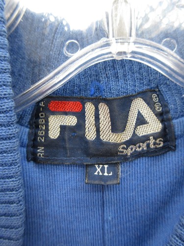 VINTAGE Fila Vest Men XL Blue Bomber Jacket Ski Coat Satin Full Zip 80s Sports - Picture 9 of 10