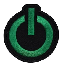 Power Button Embroidered Iron On Patch On Switch Off Switch PC Computer Emoji
