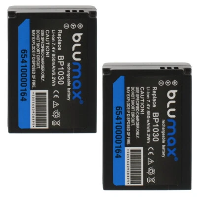 2x Blumax Akku für Samsung ED-BP1030 BP1130 , NX210, NX300, NX1000 850 mAh