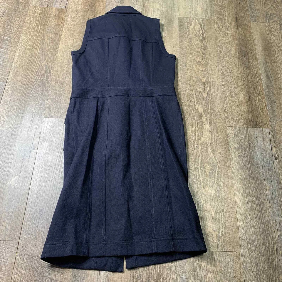 Worth New York Shirt Dress Womens Size X0 Blue Sleeveless Button Up Collared - Image 3 of 4