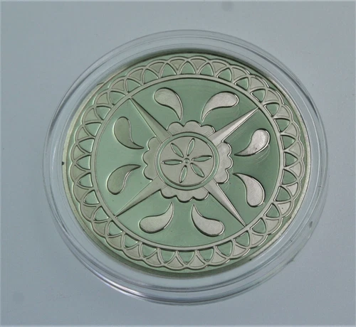 1977 Pennsylvania Dutch Hex Sign Good Luck silver Proof medal & brochure