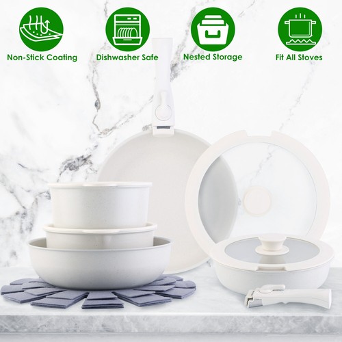 17Pcs Cookware Set Kitchen Induction Nonstick Heating Pots & Pans Frying Pan Pot - Picture 2 of 14