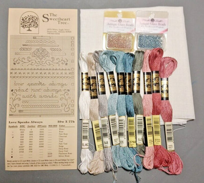 Sweetheart Tree LOVE ALWAYS SPEAK Cross Stitch COMPLETE KIT New