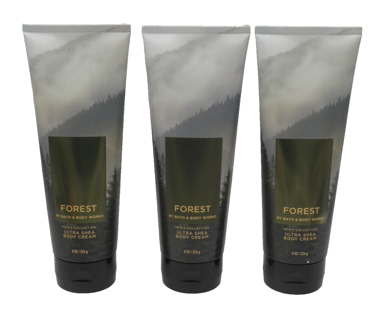 3 BATH & BODY WORKS FOREST BODY CREAM & HAND CREAM MENS