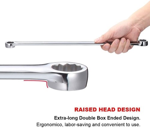 Metric Wrench Extra Long Chrome Vanadium Steel Aviation Double Box End 1 piece - Picture 6 of 15
