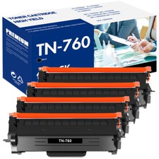 4PK Compatible With Brother TN760 Toner MFC-L2710DW HL-L2350DW L2390DW TN730